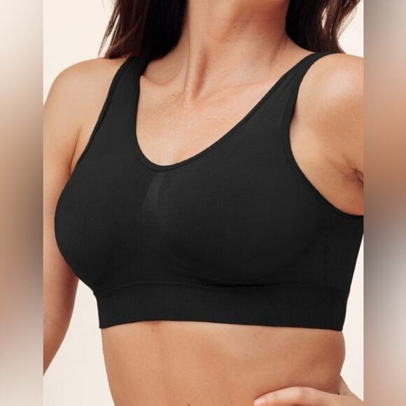TRUEKIND Wireless Hookless Pullover Wide Strap Bralette - Size 2XL BLACK - Picture 1 of 5